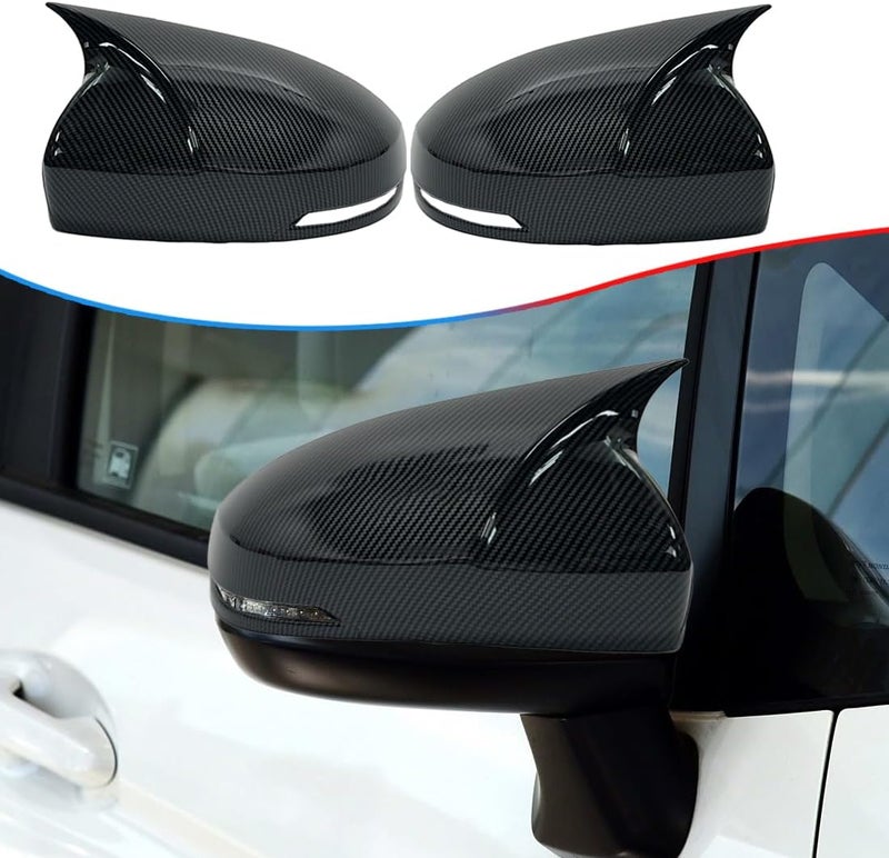 MUXEE Side Rear View Mirror Cover for Honda Fit 2014 2015 2016 2017 2018 2019 2020 Carbon Fiber Turn Signal Housing Cover Accessories(with Turn Signal housing Slot.) - Image 1